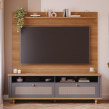 Rack Com Painel Para Tv 70 Polegadas Lavanda Grafite Nature