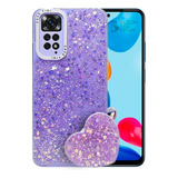 Carcasa Para Xiaomi Redmi Note 11 Pro 5g Glitter Pop Socket