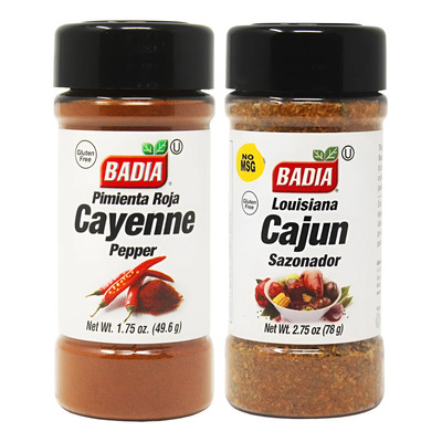 Sazonador Cajun Badia 78gr + Pimienta Cayena Badia 49.6gr | Envío gratis