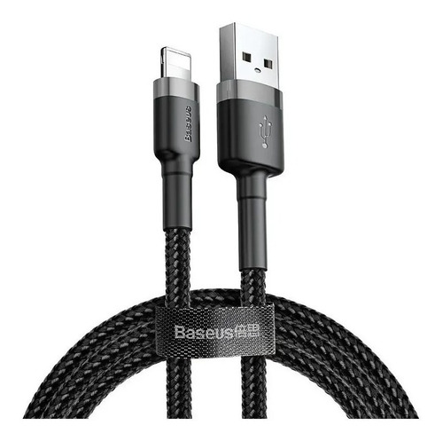 Cable De Datos Baseus Usb Lightning 3m 480mbps Reforzado Csi Color Negro/gris