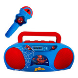 Boom Box Infantil Karaoke Homem-aranha Com Microfone Candide