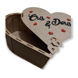 Caja Corazón Personalizado Madera Mdf (30x32x12cm)