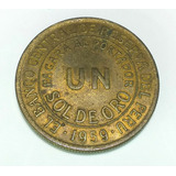 Antigua Moneda De 1 Sol De Oro Perú Año 1959