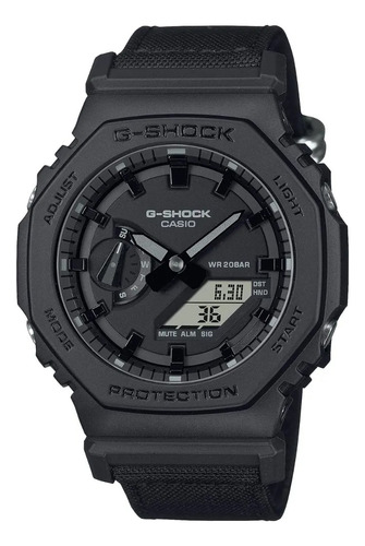 Reloj Casio G-shock Ga-2100 Para Caballero Correa Negro Bisel Negro Fondo Negro