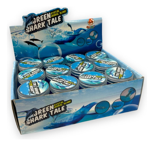 Pack 12 Slime Azul Animales Marinos Potes De 160g Souvenir