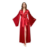 Elegante Kimono Dama Satén Delicado Bata Levantadora Pijama