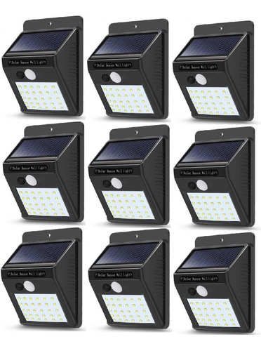 Pack X9 Foco Led Solares Exterior Luz Solar Foco Led Sensor