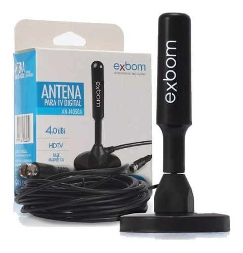 Kit Antena E Cabo 4m Hdtv Uhf Digital Interna  Tv Sinal Hd