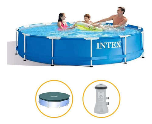 Piscina Estrutural 6503l Azul + Capa + Filtro 220v Intex