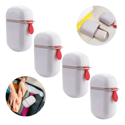 4 Jabonera Viaje Gym Porta Jabon Con Tapa Antifugas Blanco
