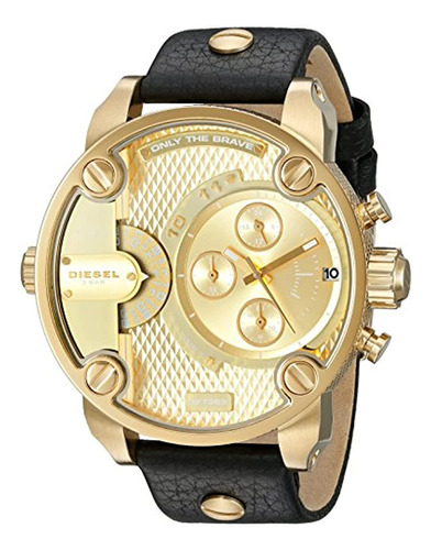 Diesel Hombres Daddy Series Reloj De Cuero Negro Dz7363