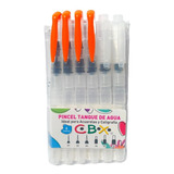 Set De 6 Pinceles Mixtos Con Deposito De Agua Acuarela Cbx 