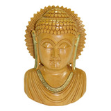 Estatueta Madeira Entalhada Divindade Indiana Hindu Buda G2