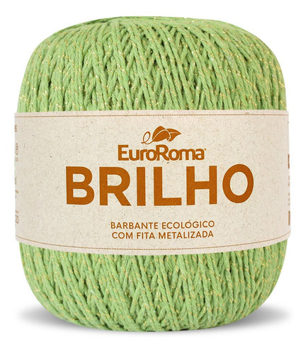 Barbante Brilho Ouro 400g N°6 4/6 Fios 406m Euroroma Cor Verde Limão