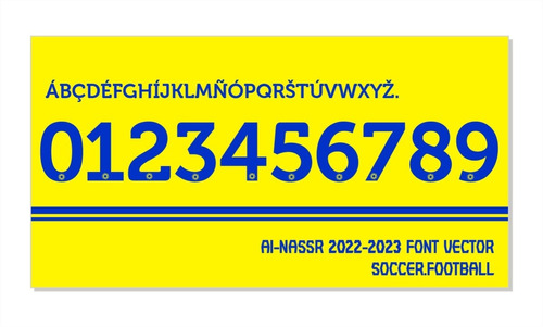 Tipografía Al Nassr Font Vector 2022-2023 Archivo Ttf, Eps