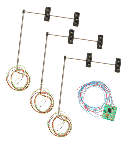 3x 70mm Led Señal De Tráfico Modelo Tren Diorama