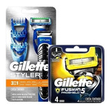 Combo Gillette Styler 3 En 1 + Cartuchos Proshield X 2