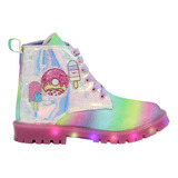 Botas Niña Luces Led Brillo Tornasol Paletas Dona Pastelitos