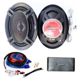 Combo Audio Parlantes 6.9´´ 650w + Potencia 800w + Cables 