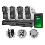 Kit Seguridad Dvr 16ch Hikvision + 8 Camaras 720p 1mp Cctv + Disco + Cables + Fuente Listo Para Instalar