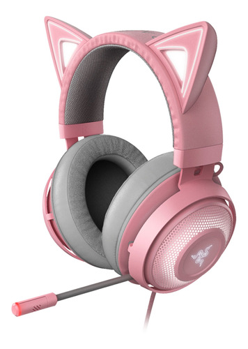 Audífonos Over-ear Razer Kraken Kitty Rz04-02980, Color Rosa Quartz.