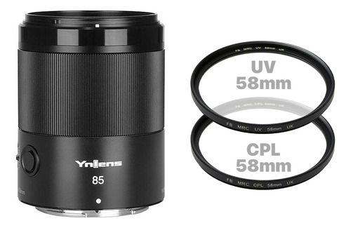 Combo Lente Yn85mm /f1.8 Nikon Z + Filtro Uv Y Cpl 58mm