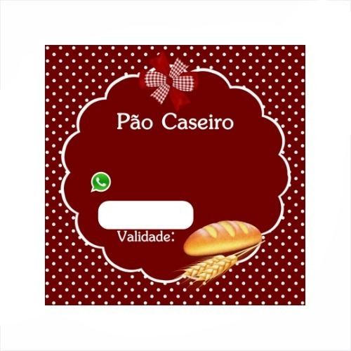 1000  Etiquetas Adesivas Personalizadas P/ Pão Caseiro 4x4cm