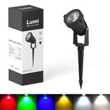 Kit 2 Espeto De Jardim Led 15w Bivolt Prova D'água Coa Da Luz Colorido Rgb Lumi