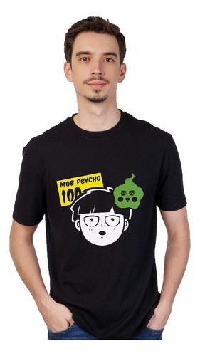 Remera Negra - Mob Psycho - Manga Corta Unisex - Anime