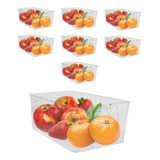 8 Cestas Organizador Alimentos Con Asa 30x17.5x11cm Plastico