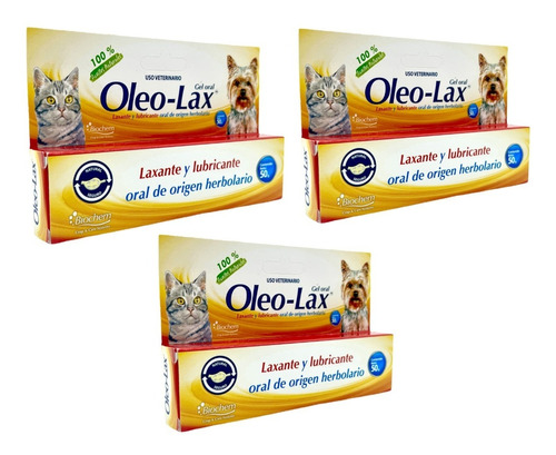 3 Piezas Oleo-lax Biochem Gel Oral Laxante Y Lubricante 