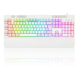 Teclado Gamer Redragon Shiva K512wp Rgb Branco Com Rosa