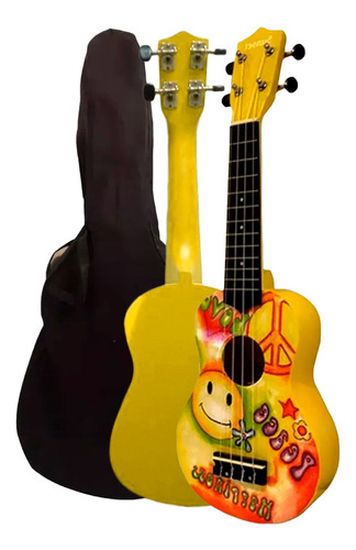 Ukelele Happiness Soprano Para Niños/niñas Con Funda