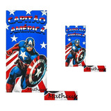 Kit 1 Toalha Banho + 1 Rosto Capitao America Personalizada