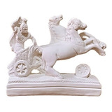 Estátua Carruagem Grega Biga Romana Escultura 26 Cm Luxo