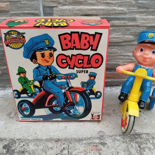 Antiguo Triciclo Baby Cyclo Policia Vispa Halcon Cuerda