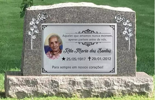 Placa Para Jazigo Em Alumínio/túmulo/lapide/ Homenagem 50x70