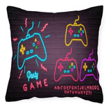 Cojín Tla Almohada Controles Gamer Luces Neón