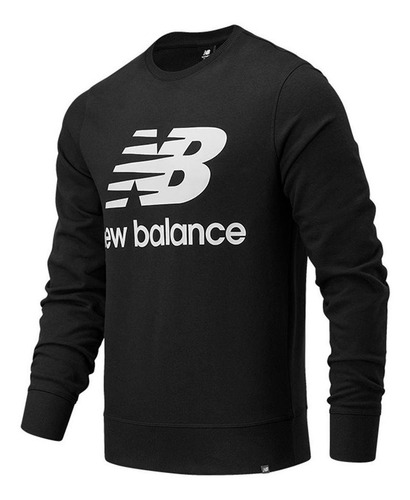 Sueter New Balance Essentials Stacked Logo Crew Hombre-negro