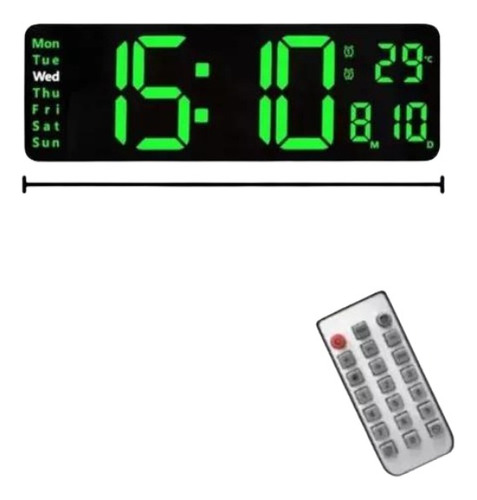 Reloj De Pared Digital Led Grande De 32cm Con Contro