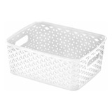 Caja Organizadora Plastica C/tapa Multiuso Chica Blanca Pvc