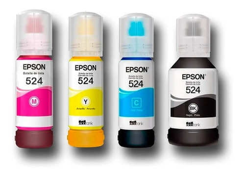 Kit De Tintas Epson Originales T524 Bk, C, M, Y. Para L15150