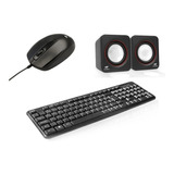 Teclado + Mouse + Caixa De Som Original C3tech Kit Completo