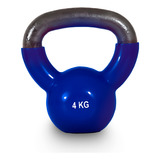Pesa Rusa Coated Kettlebell 4kg Fitness Para Entrenamiento Color Azul