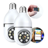 Kit 2 Câmeras Smart Lâmpada Wifi Led Cartão Memória 2sd 64gb