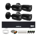 Kit 4 Câmeras Vhd 1230b G7 Bullet Black Intelbras, Dvr 3004c