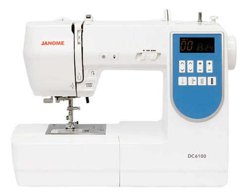 Maquina De Coser Janome Dc 6100 Portable Blanca Y Azul 