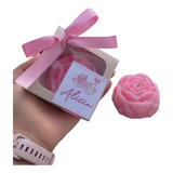 Recordatorio Vela Rosas Caja Baby Shower Boda Bautizo X 12