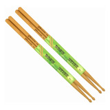 Baquetas De Bambú 7a 6  Ligero Duradero Con Puntas En Forma 