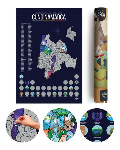 Mapa Cundinamarca Decorativo Para Raspar Mapa Viajero Bogotá